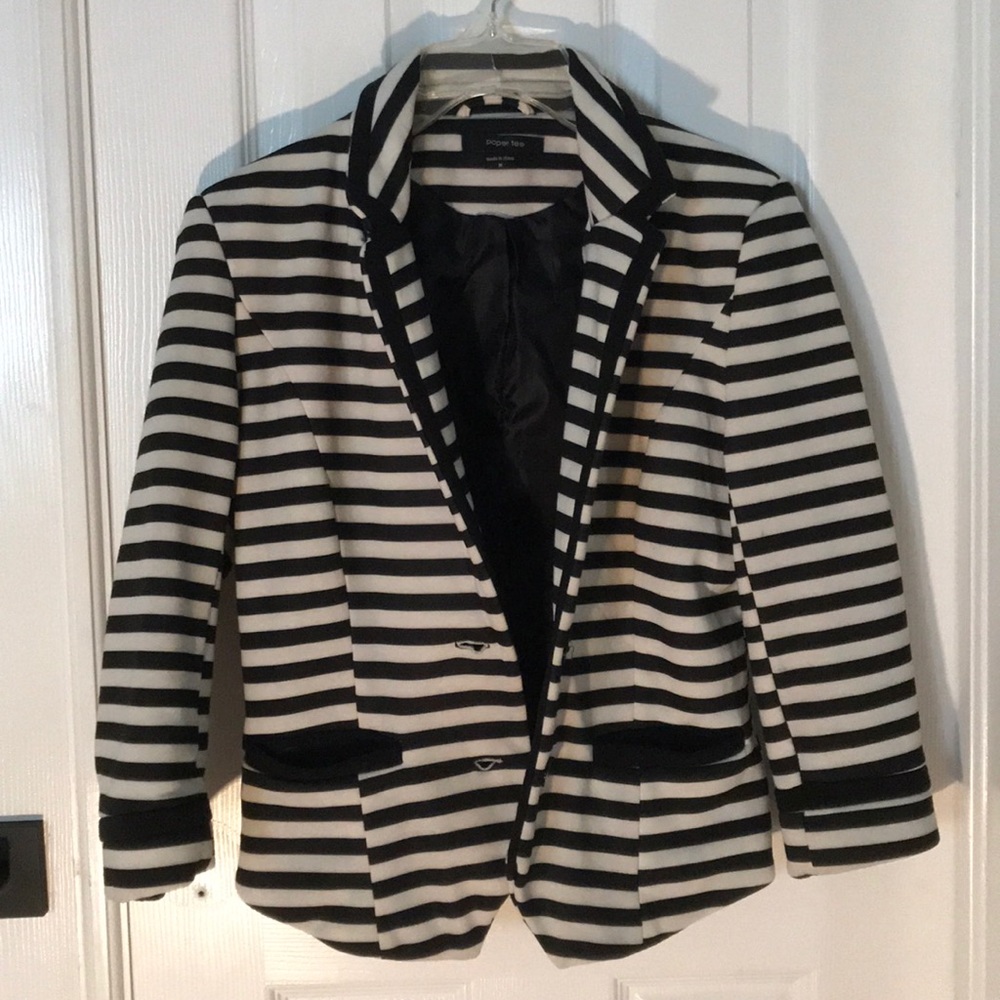 Black and White Striped Jacket